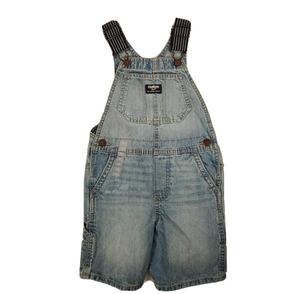 OshKosh B'Gosh Overalls Shorts 4T  Toddler Vestback NEW